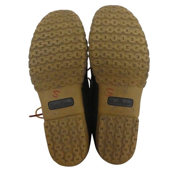 LL Bean Blue Brown Unlined Waterproof Gumshoe Sole Duck Boots Womens 10 Narrow - Picture 10 of 13